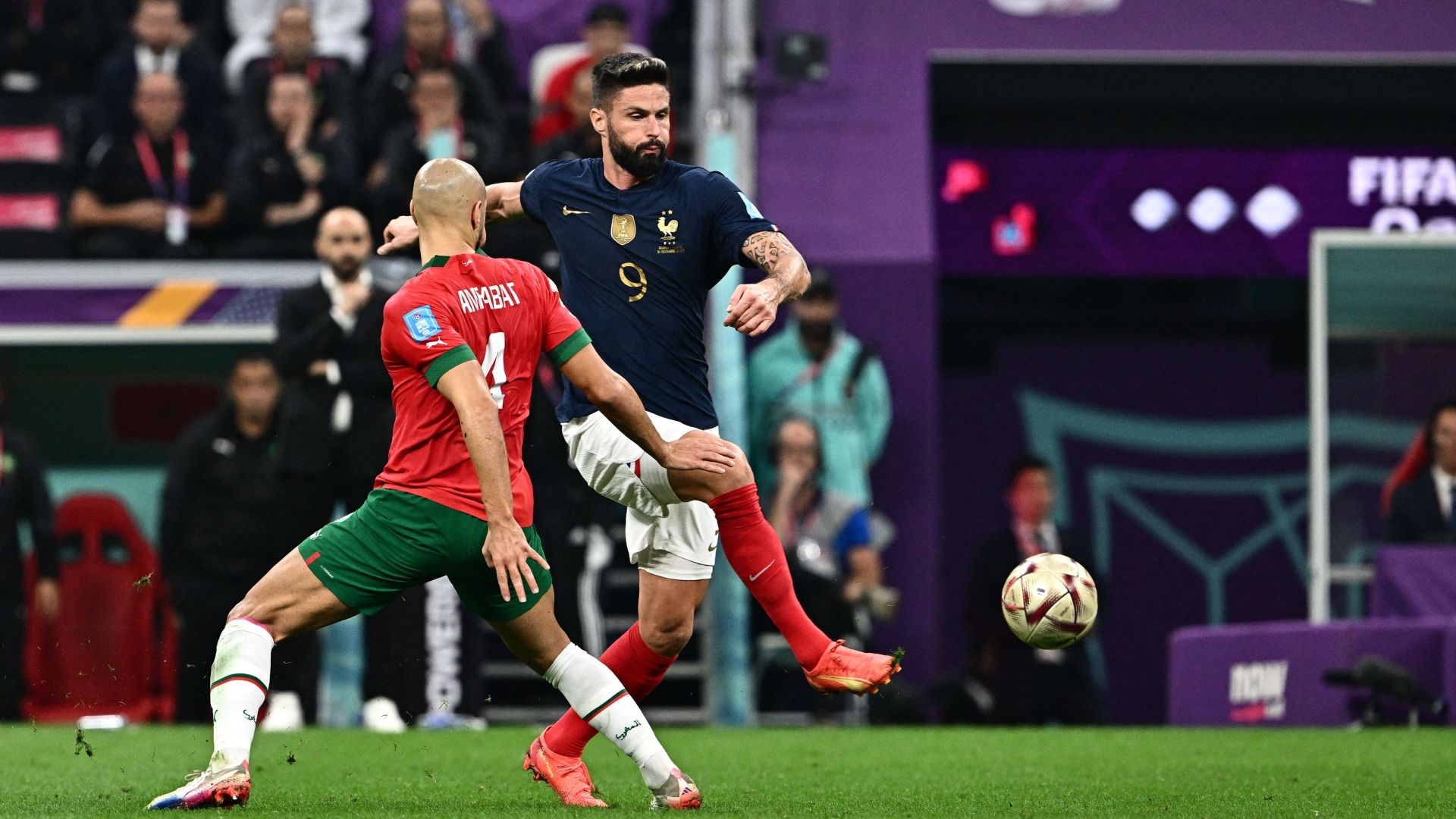 Sofyan Amrabat Olivier Giroud Morocco France World Cup 2022