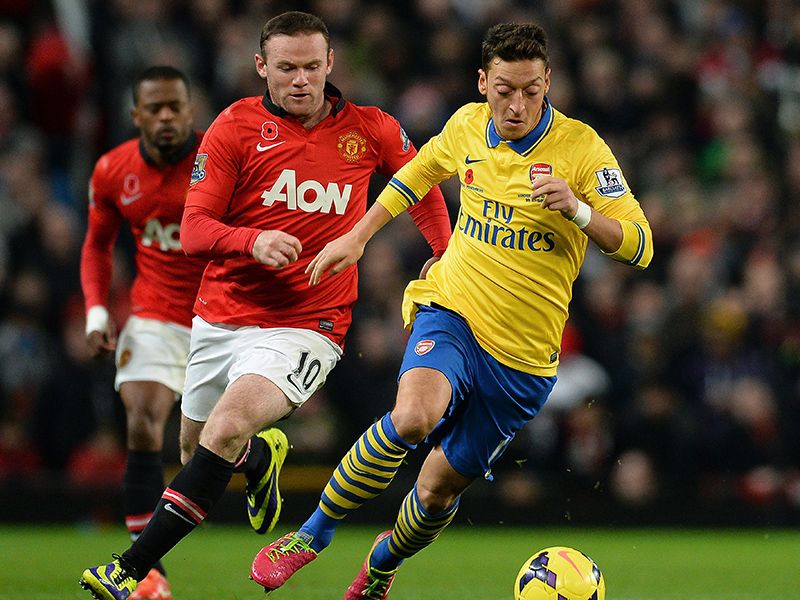 Mesut Ozil; Wayne Rooney Manchester United vs Arsenal English Premier League 11102013