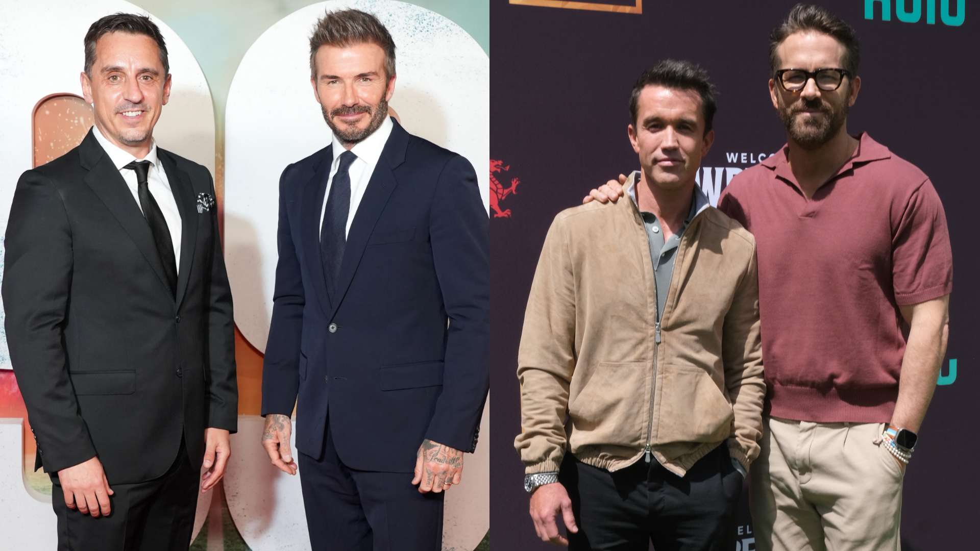 Gary Neville David Beckham Rob McElhenney Ryan Reynolds