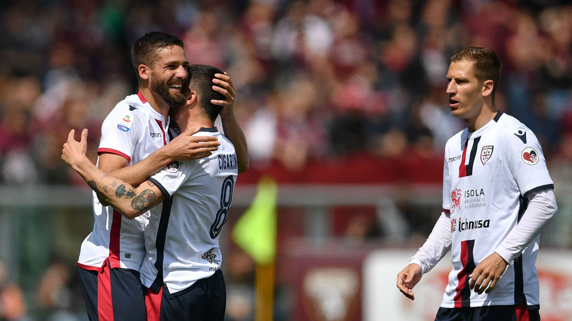 Leonardo Pavoletti Luca Cigarini Valter Birsa Cagliari