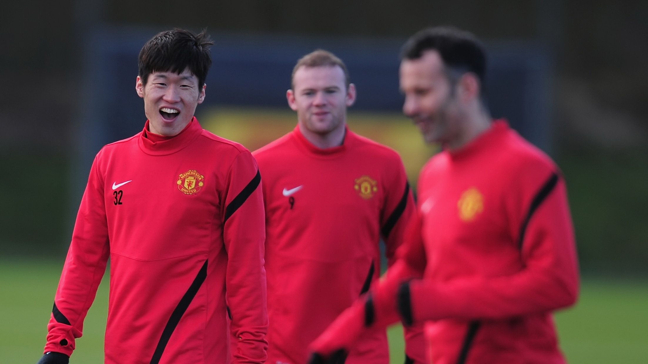 Park Ji-Sung Wayne Rooney Ryan Giggs Manchester United