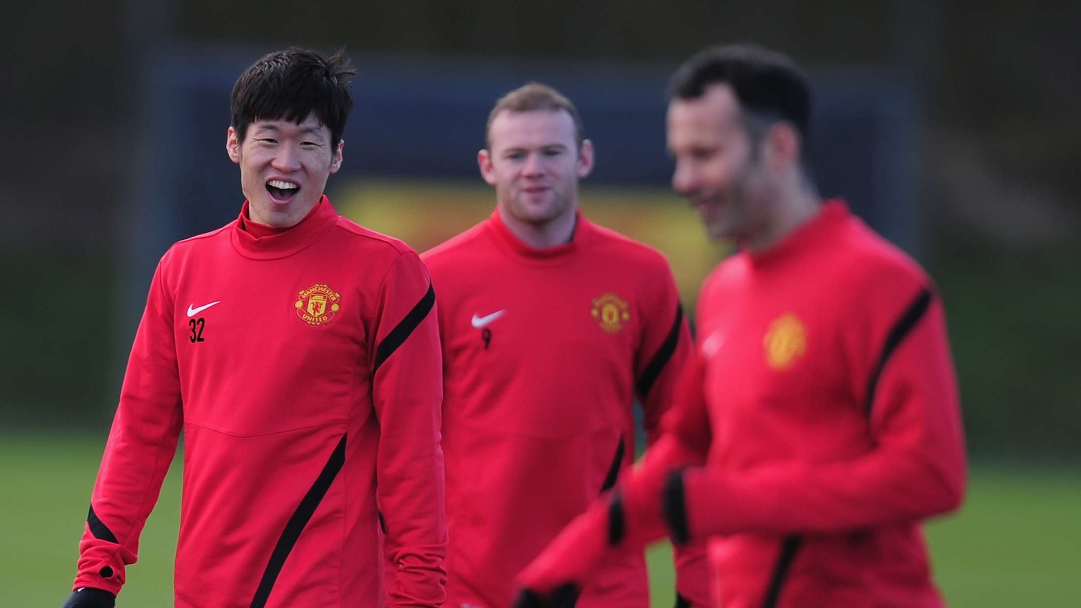 Park Ji-Sung Wayne Rooney Ryan Giggs Manchester United