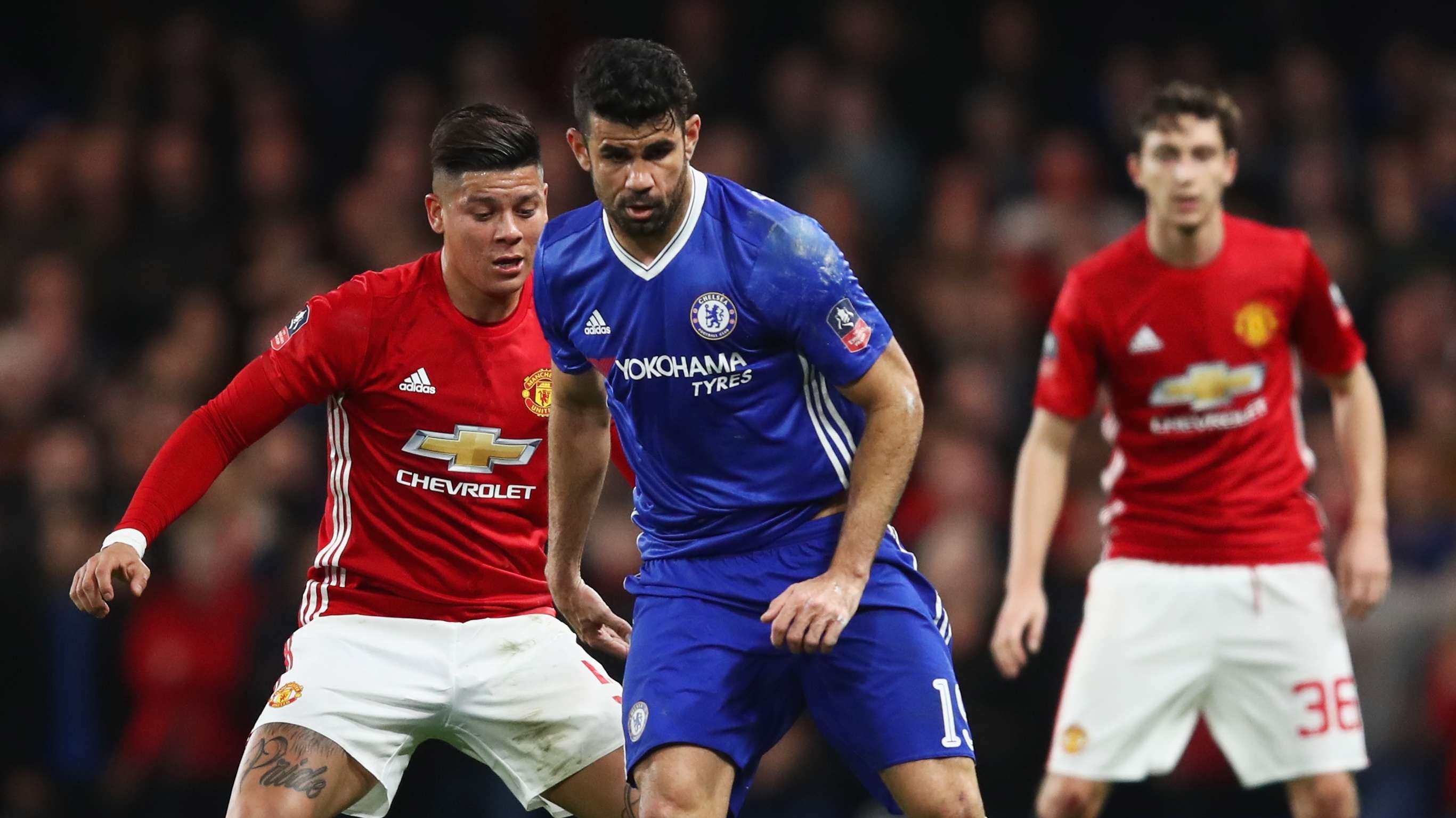 Diego Costa Chelsea Marcos Rojo Manchester United FA Cup