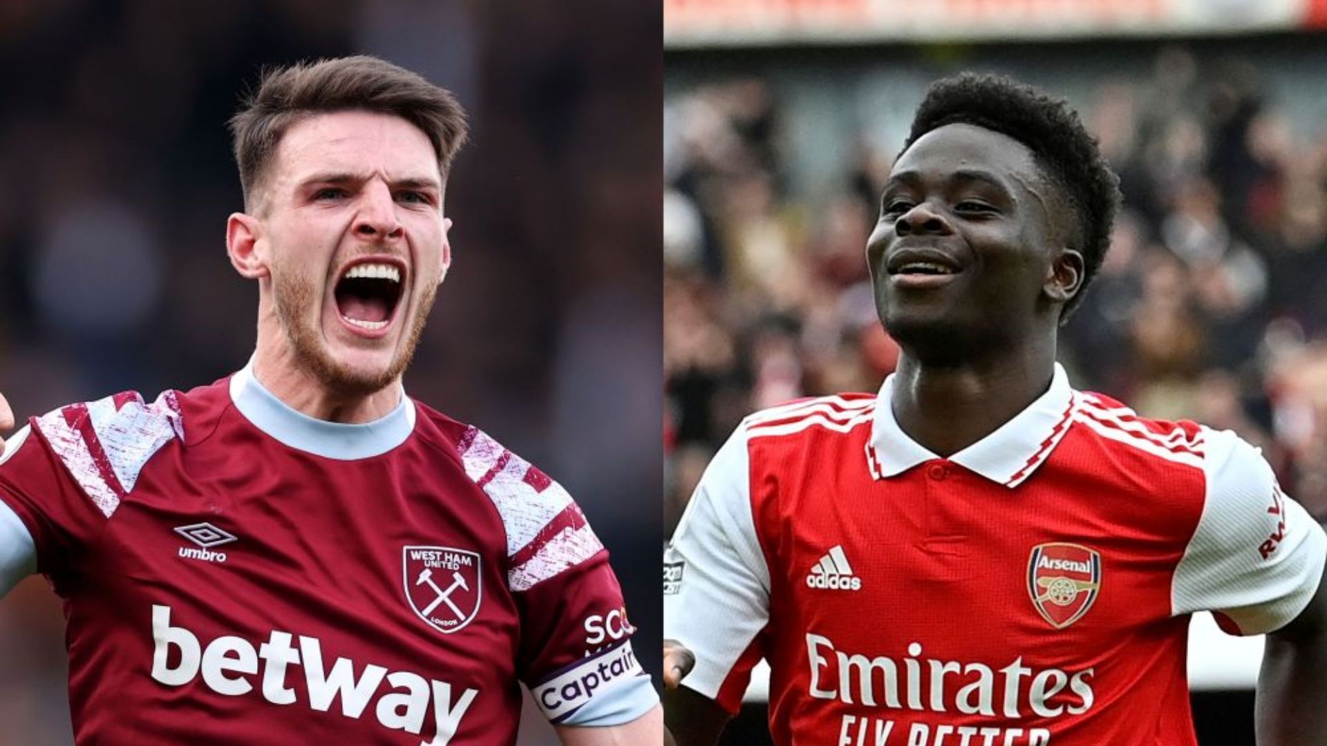 Declan Rice West Ham Bukayo Saka Arsenal