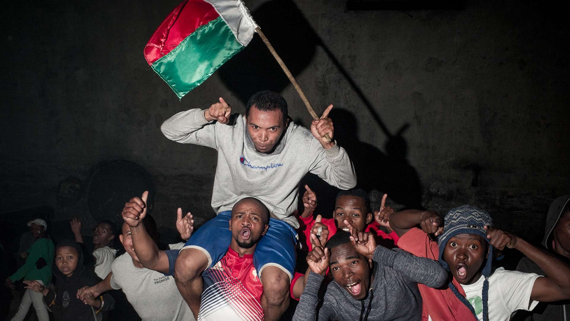 Madagascar fans celebrate AFCON