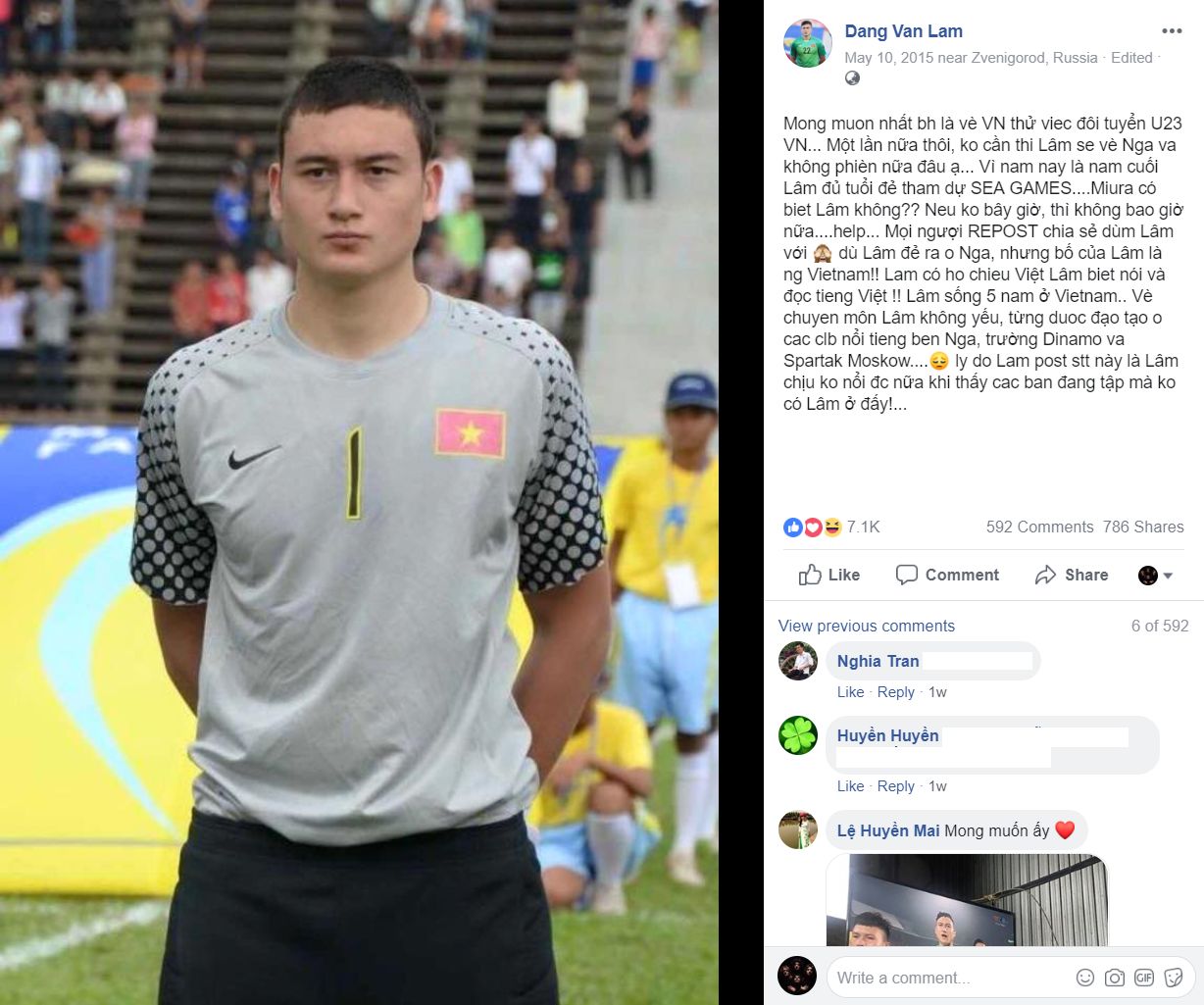 Status của Văn Lâm