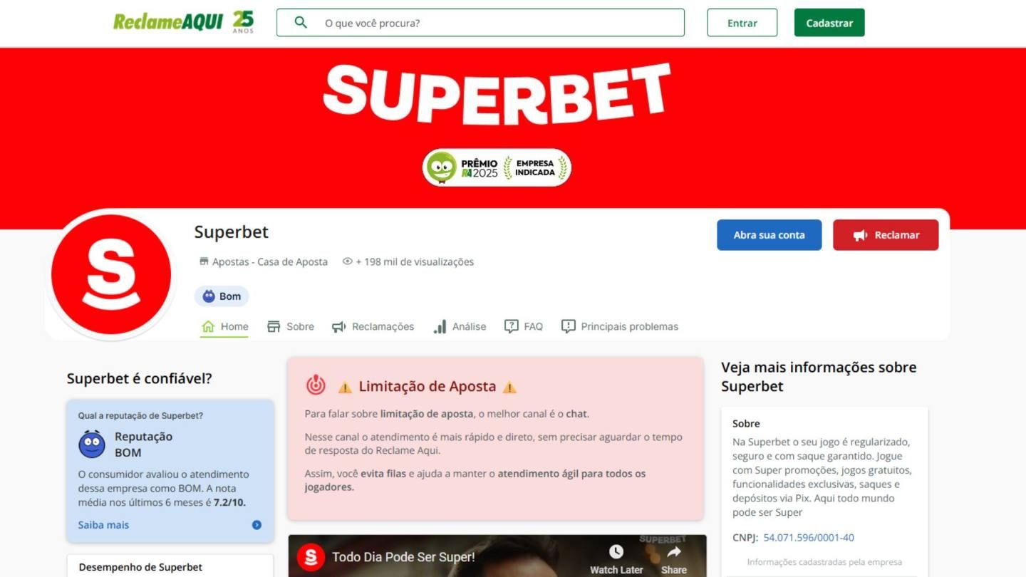 superbet reclame aqui