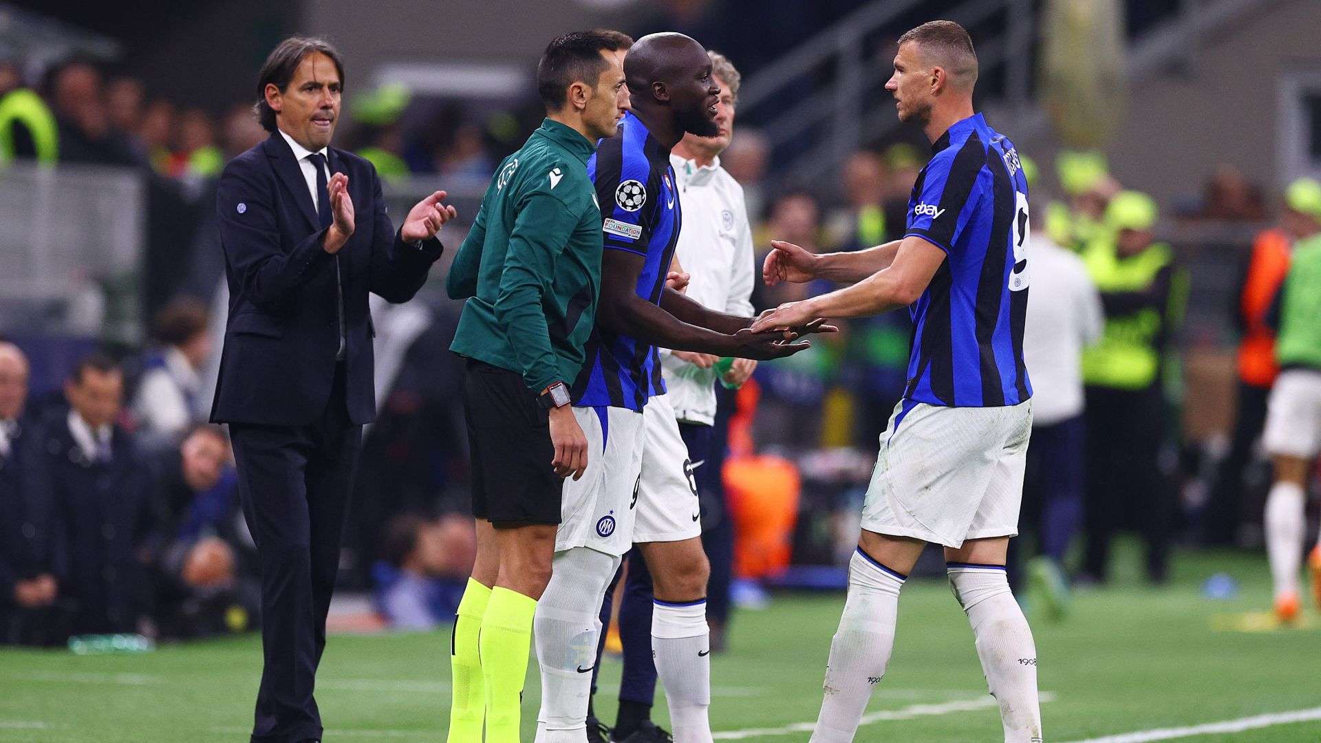 Romelu Lukaku Edin Dzeko Milan Inter Champions League