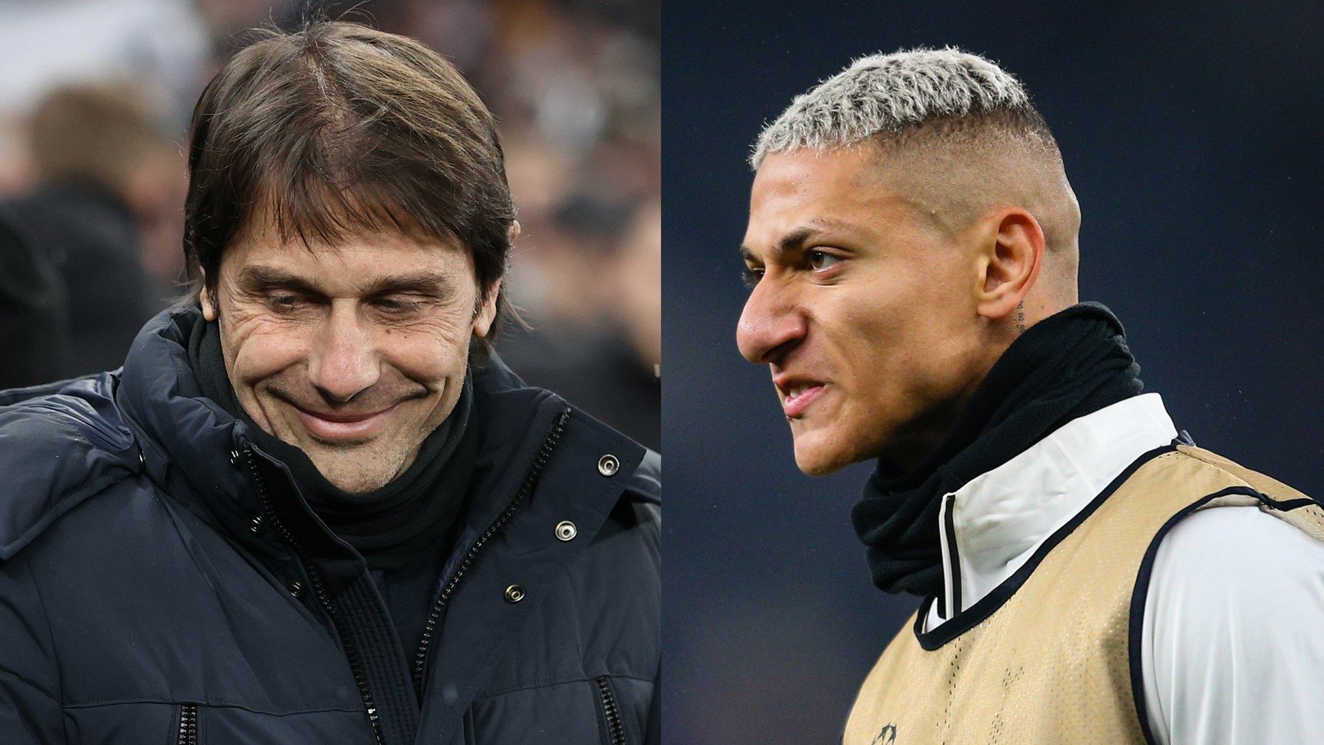 Antonio Conte smile vs Richarlison angry Tottenham 2022-23
