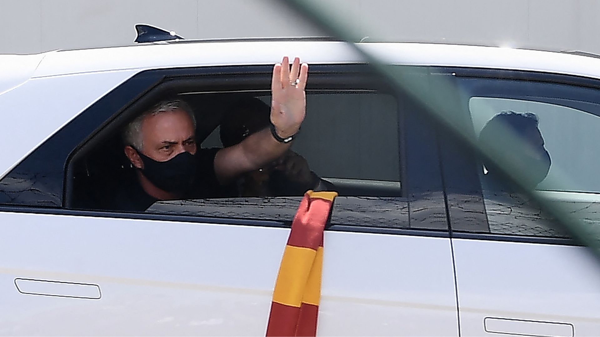 Jose Mourinho in car 