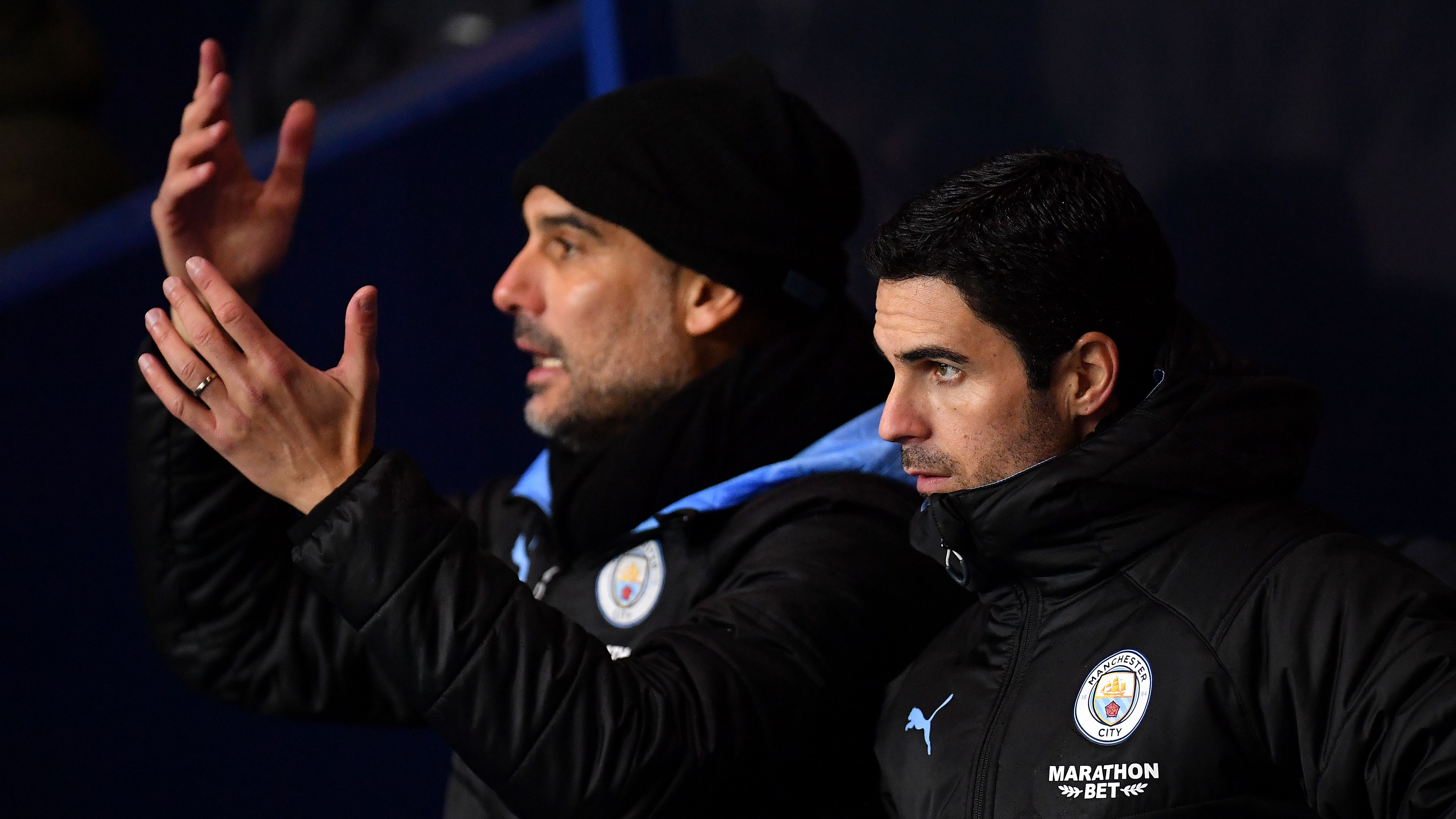 Pep Guardiola Mikel Arteta Manchester City