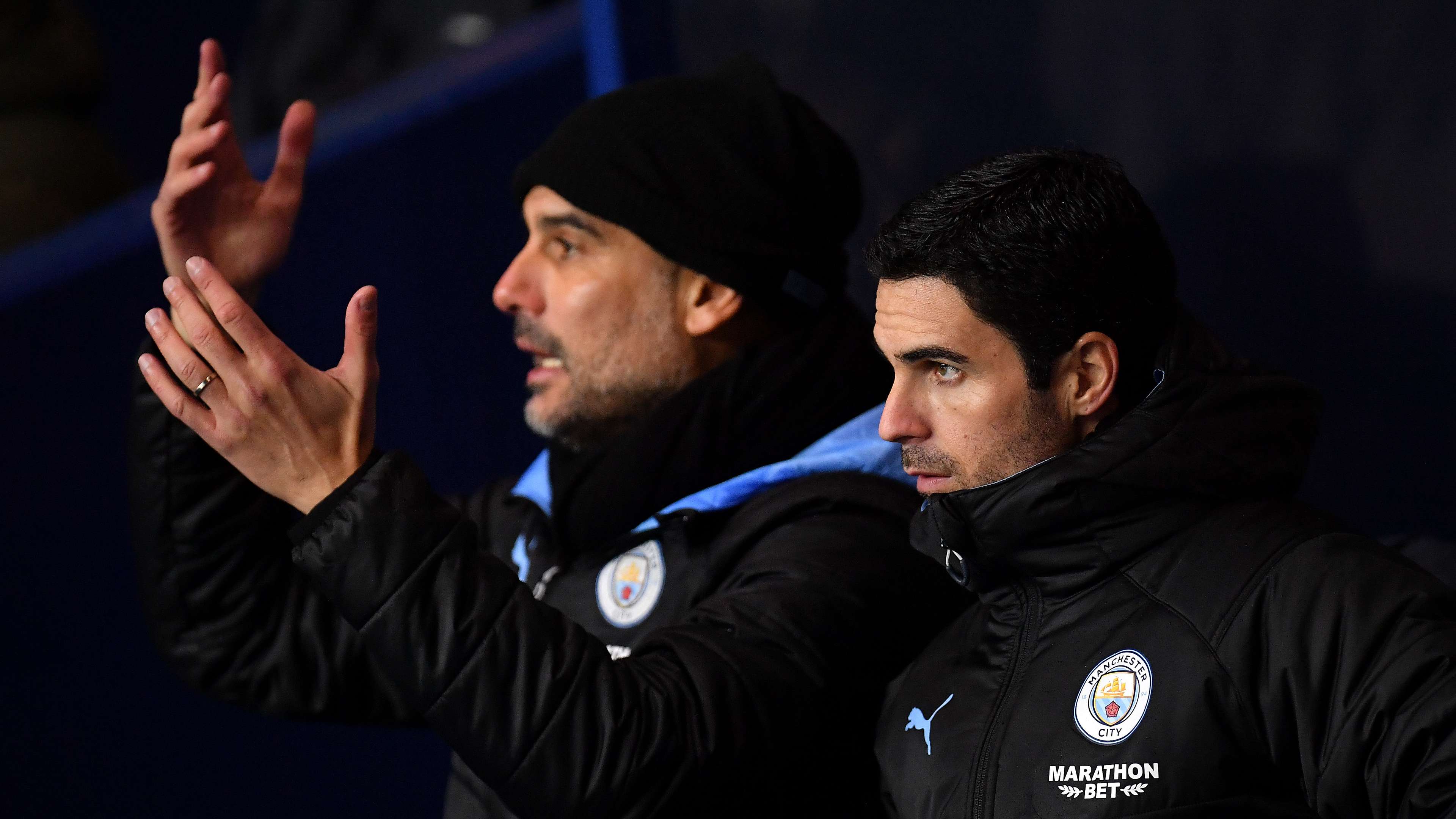 Pep Guardiola Mikel Arteta Manchester City