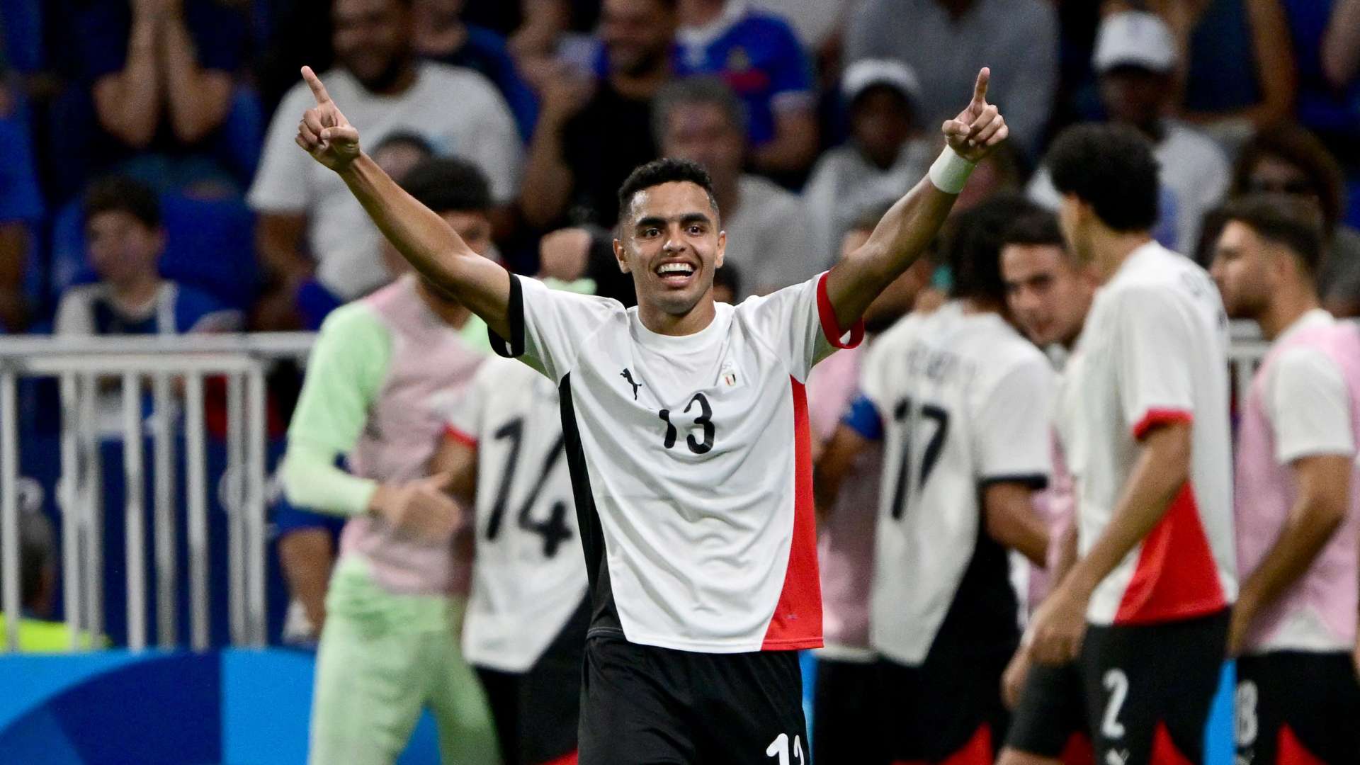 Karim El Debes celebrates his team's first goal