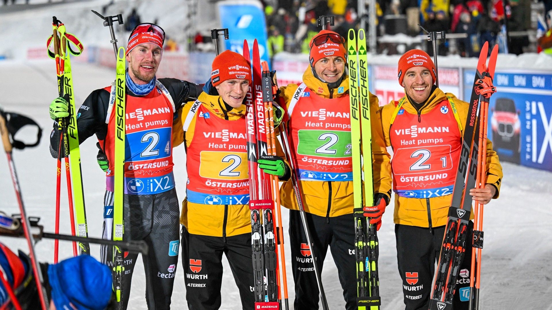 (L-R) Johannes Kuehn, Benedikt Doll, Philipp Nawrath and David Zobel of Germany