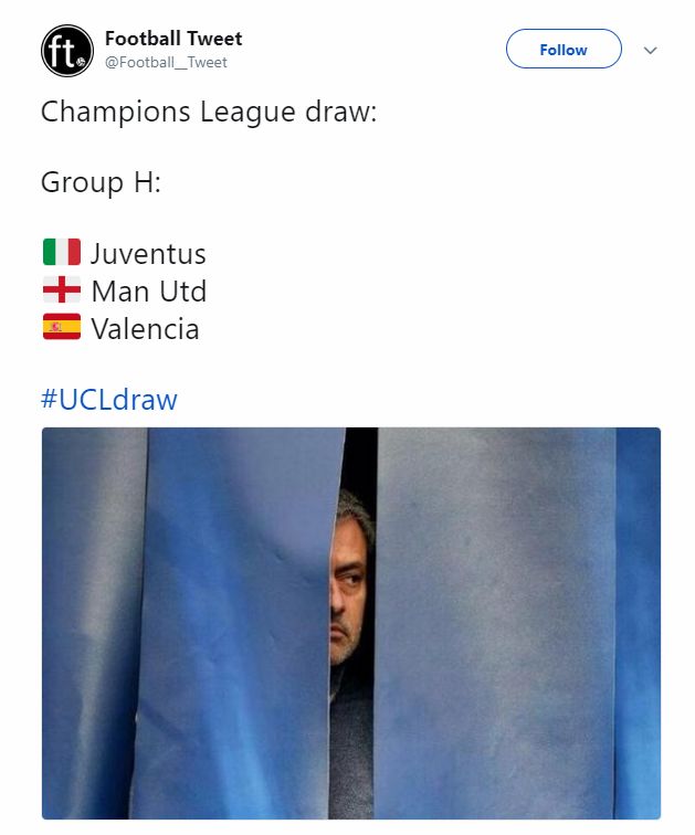 Reaction UCL 2018-19 Draw