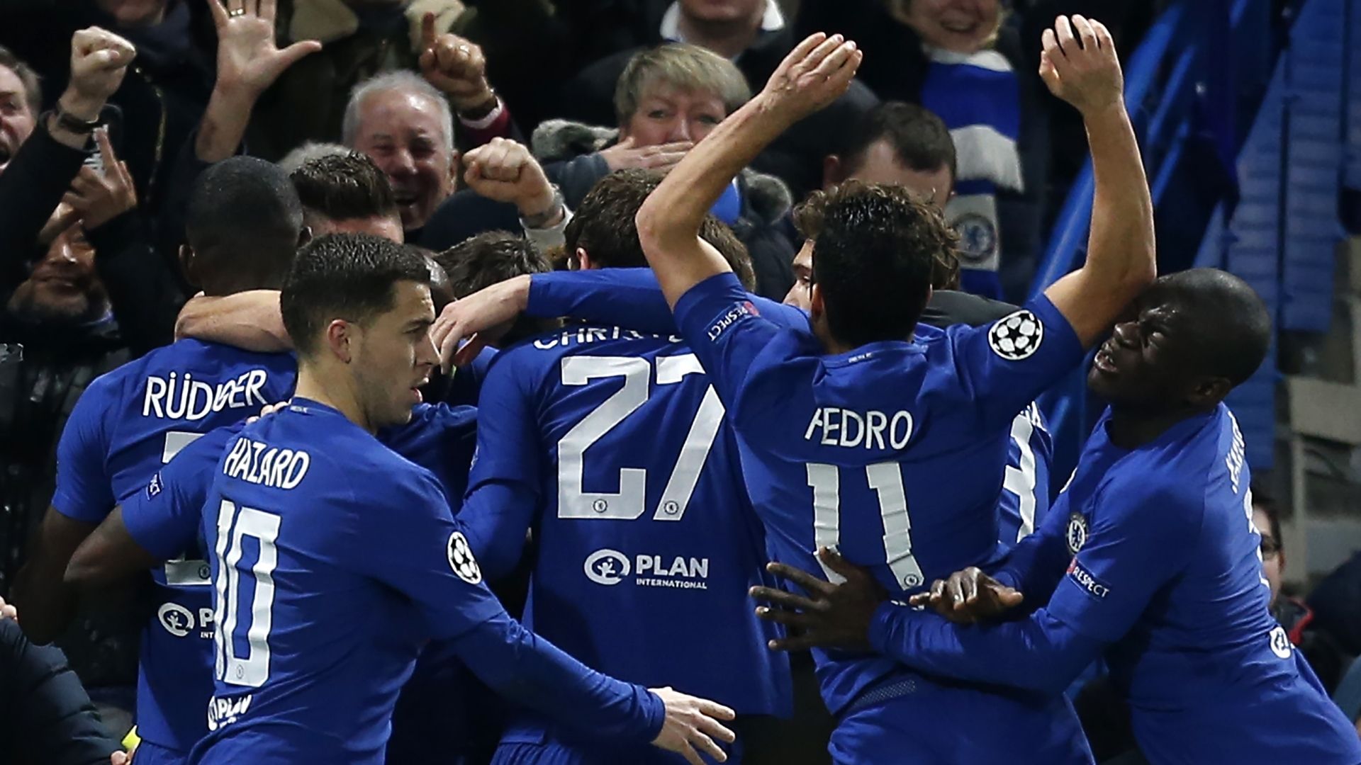 Chelsea celebrate vs Barcelona