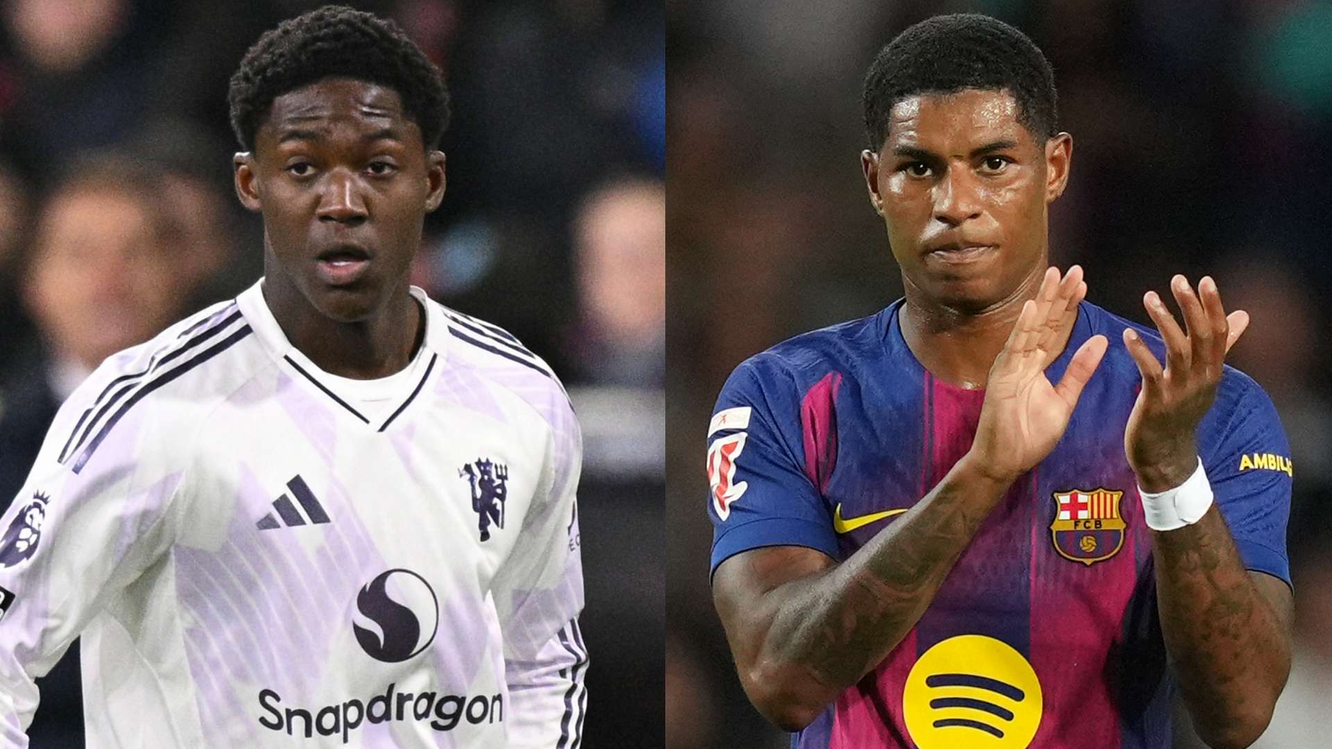Kobbie Mainoo Marcus Rashford Manchester United Barcelona 2025-26