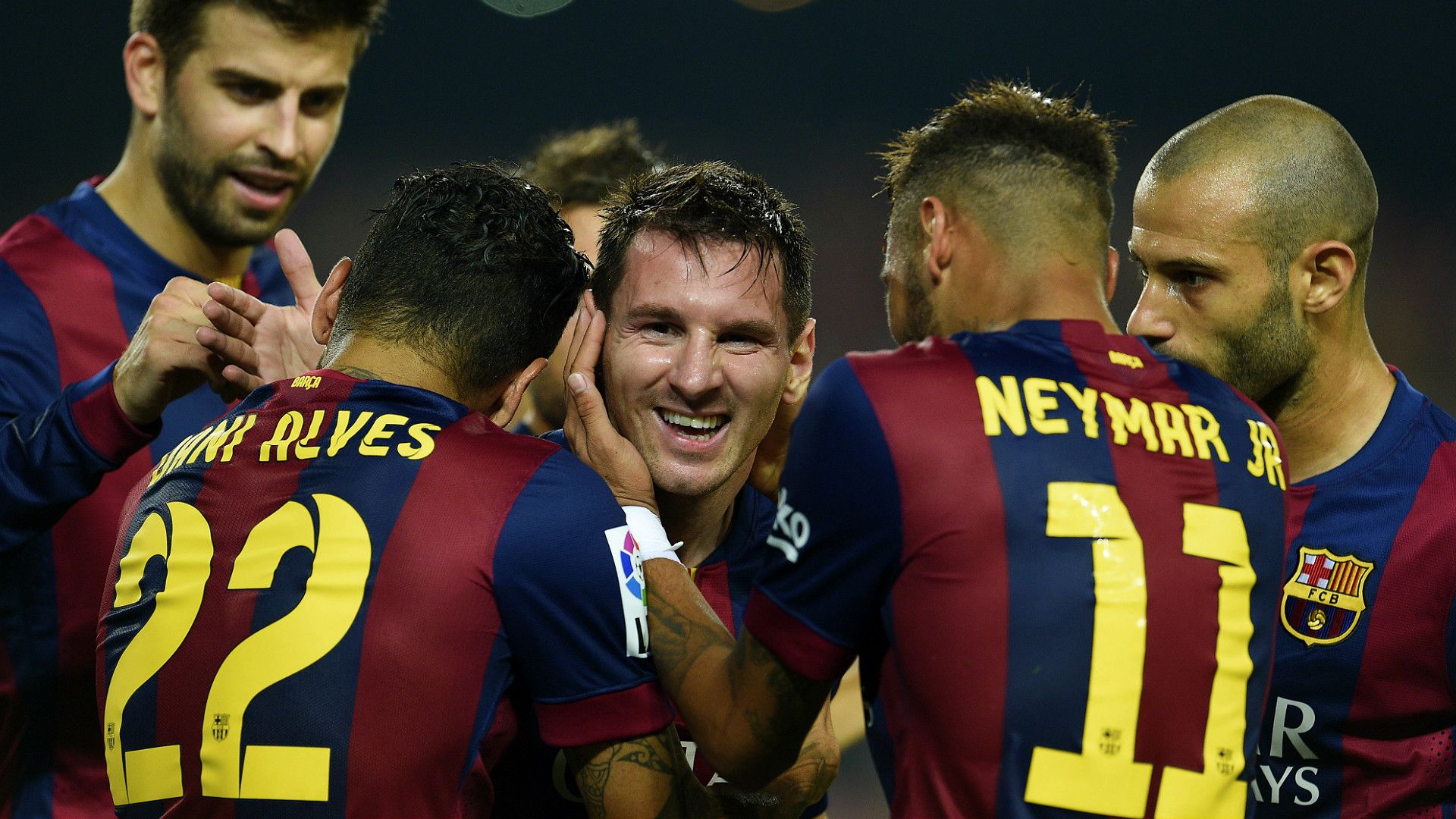 Barcelona Lionel Messi Dani Alves Neymar Mascherano La Liga Eibar 18102014