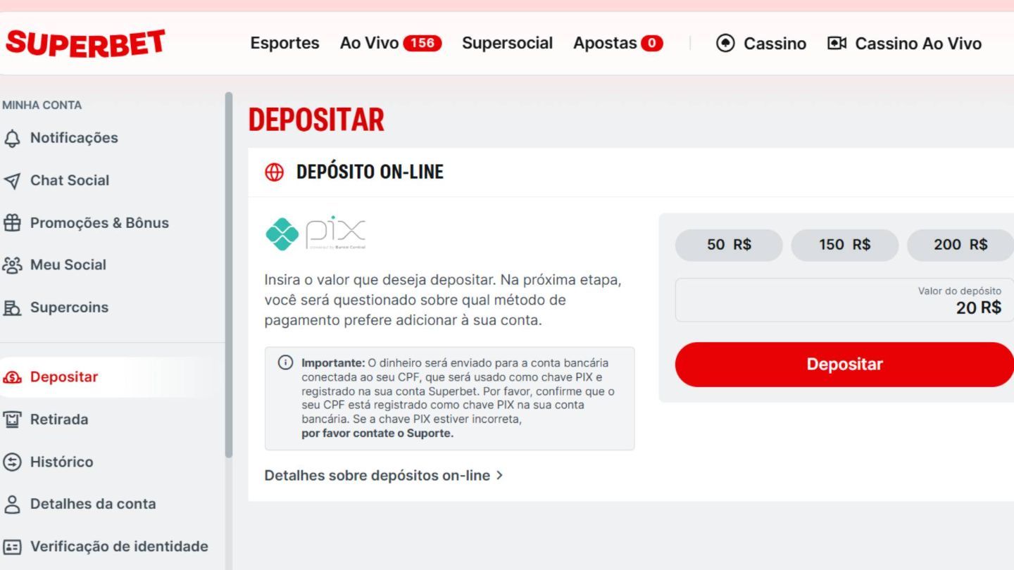 superbet pix depósitos