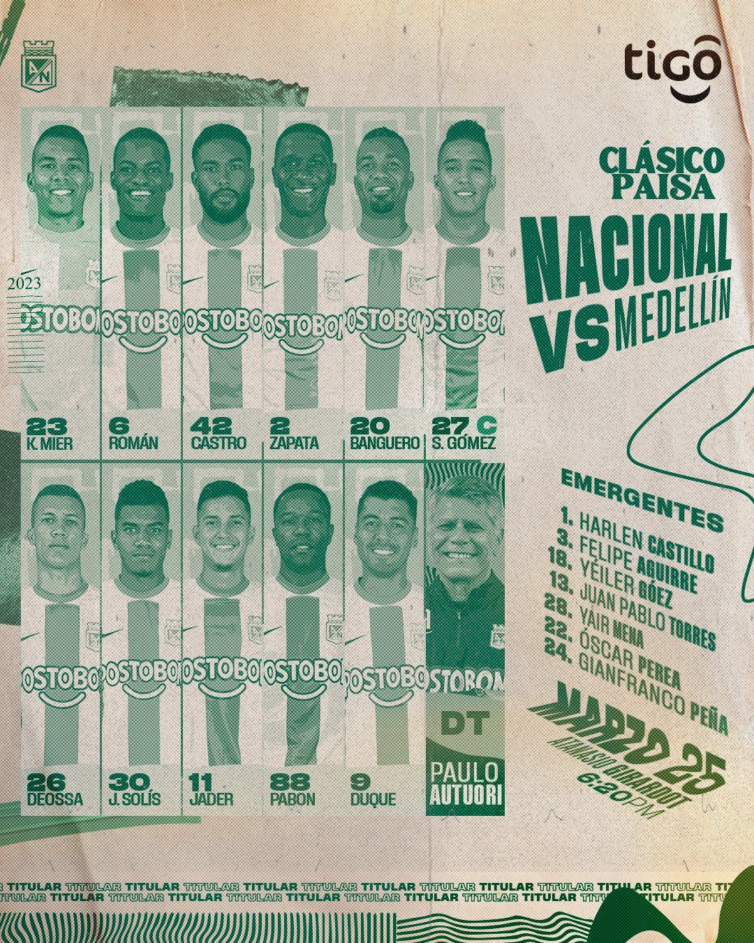 Nómina Atlético Nacional Medellín Liga BetPlapy 2023I