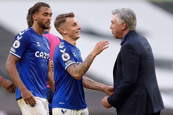 Lucas Digne Carlo Ancelotti Everton