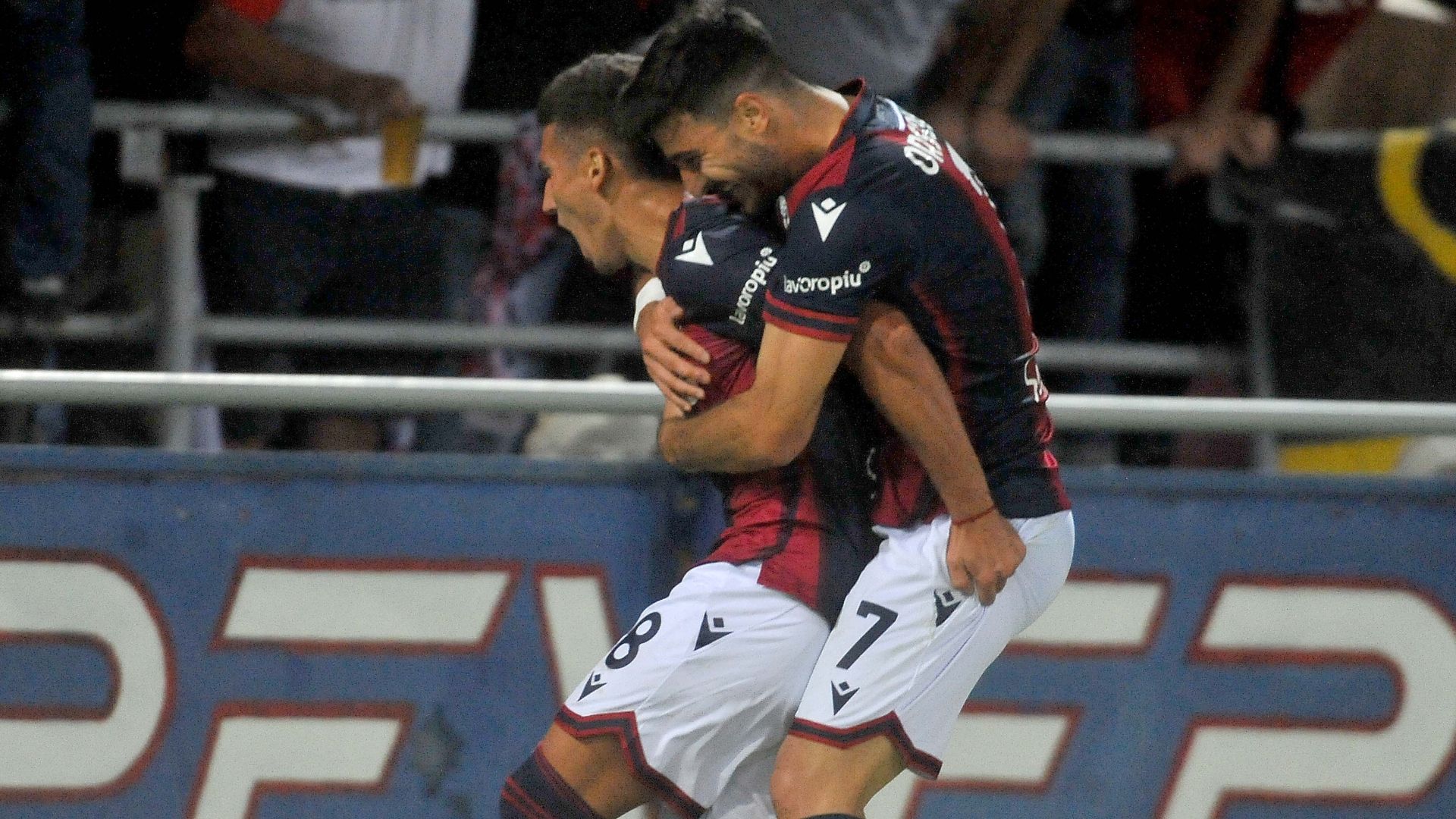 Bologna celebrating Sampdoria Serie A