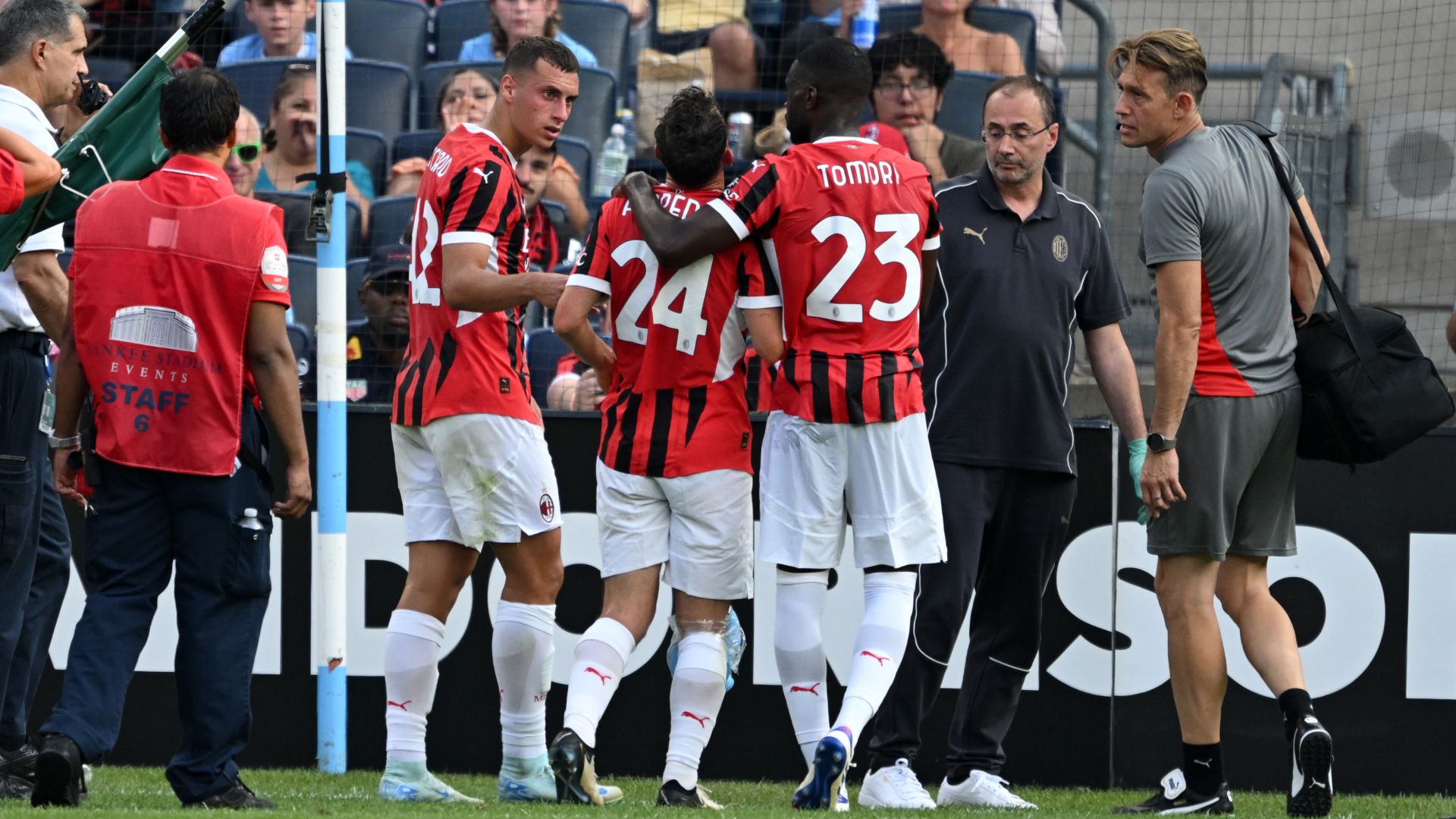 infortunio florenzi manchester city milan amichevole 28 luglio 2024