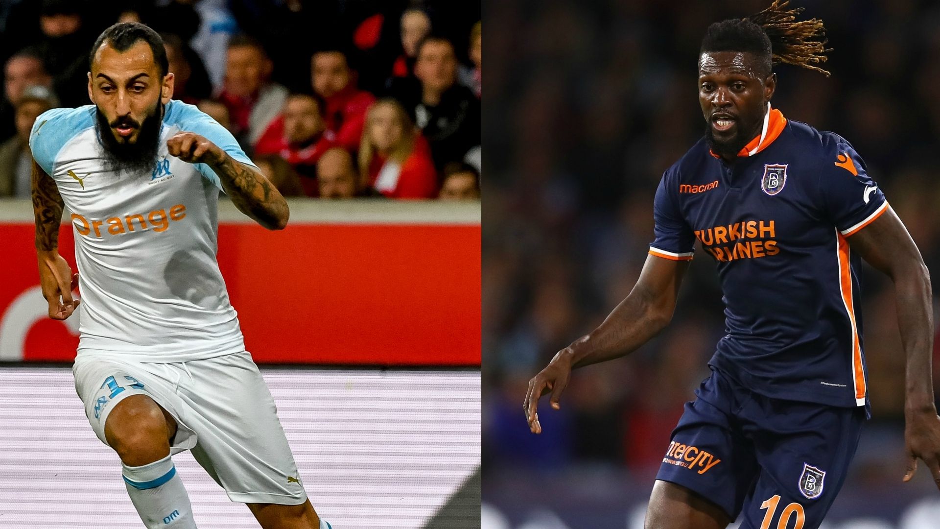 Kostas Mitroglou Emmanuel Adebayor collage