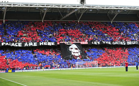Crystal Palace fans display banners
