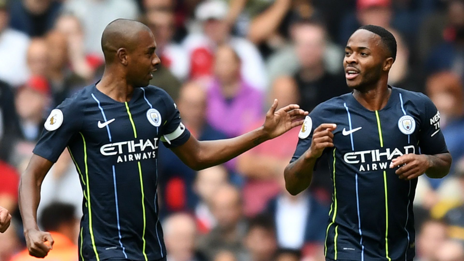 Fernandinho Sterling Manchester City Arsenal Premier League 12 08 2018