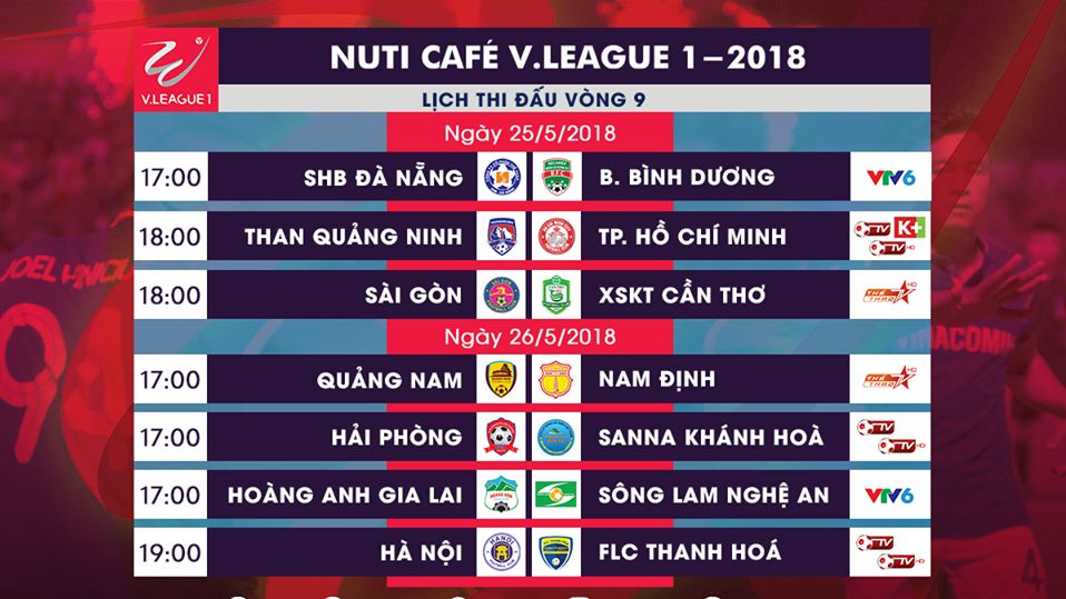 Vòng 9 V.League 2018