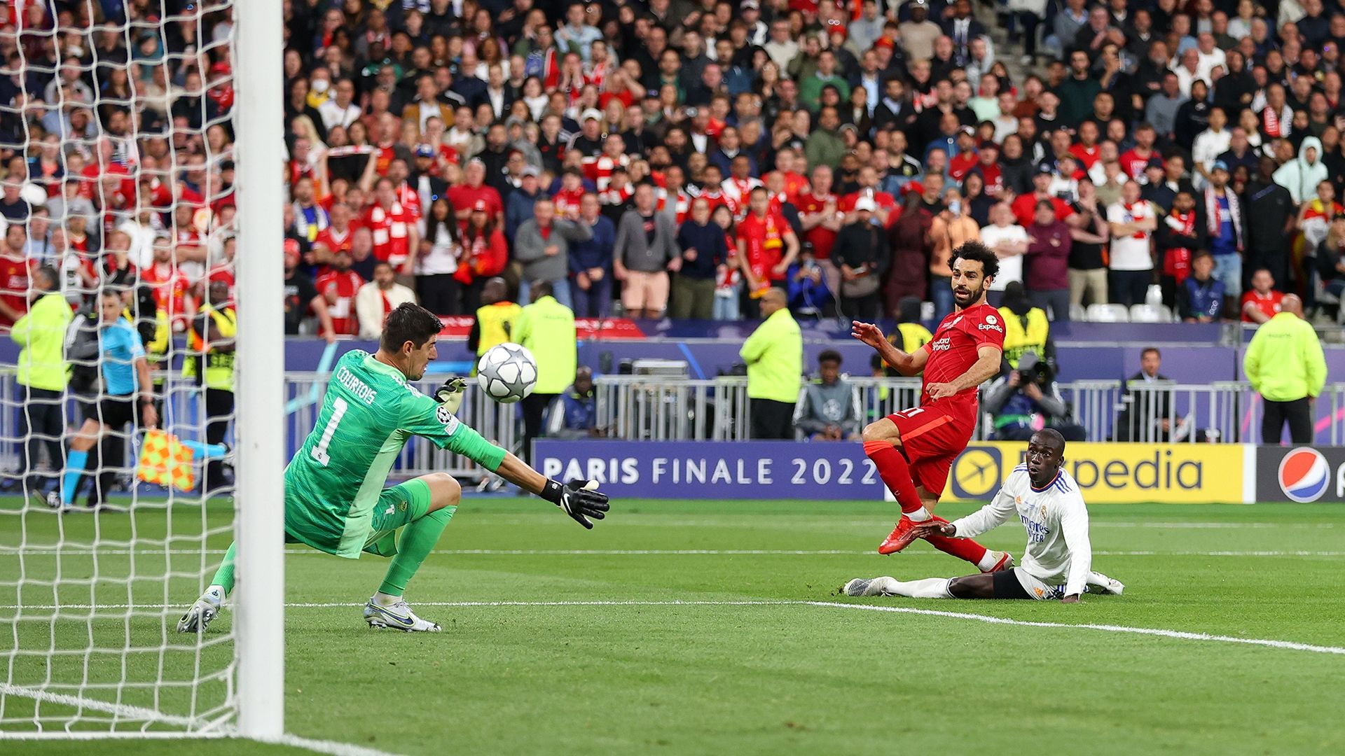 Mohamed Salah Thibaut Courtois Liverpool Real Madrid Champions League 2021