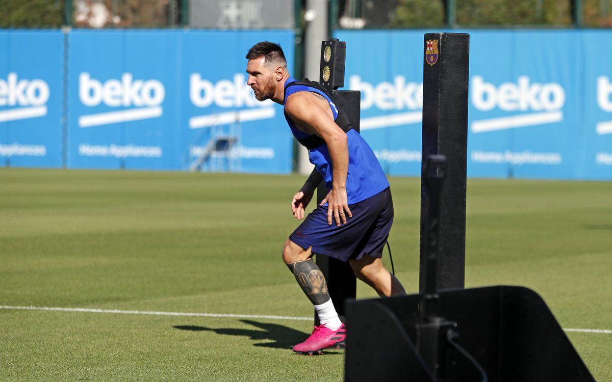 Lionel Messi Barcelona training