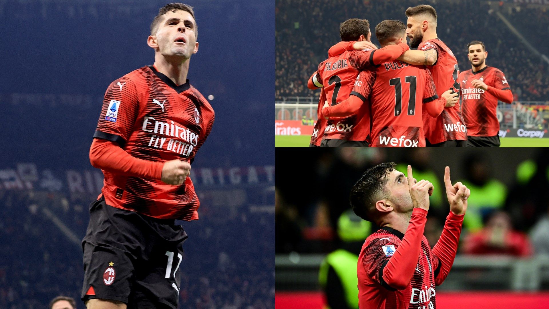 Christian Pulisic Milan split vs Sassuolo