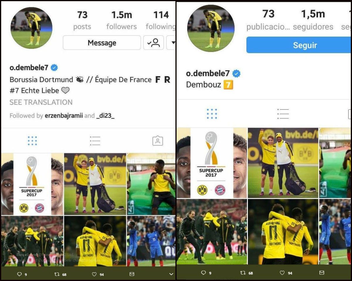 NO GALLERY Ousmane Dembele delets BVB hints on Instagram