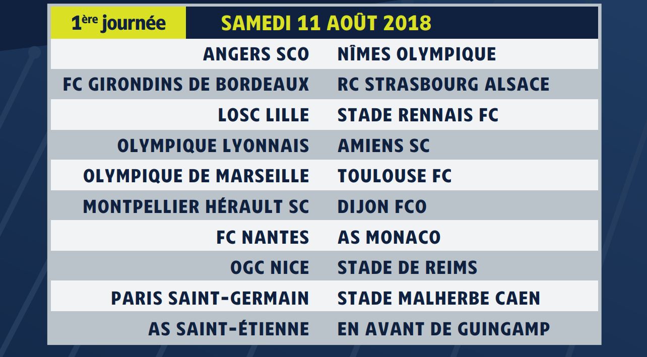 Ligue 1 calendario