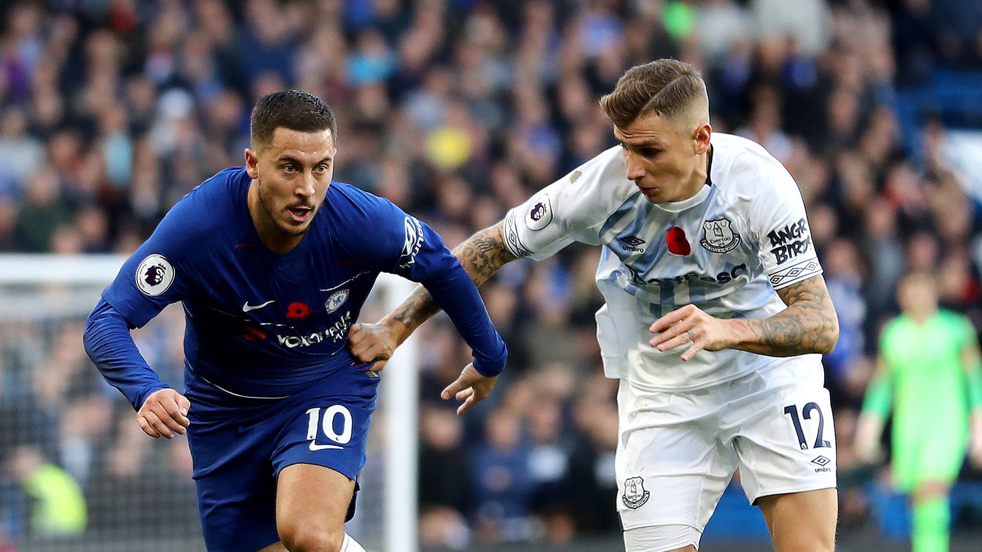 Eden Hazard Lucas Digne Chelsea Everton