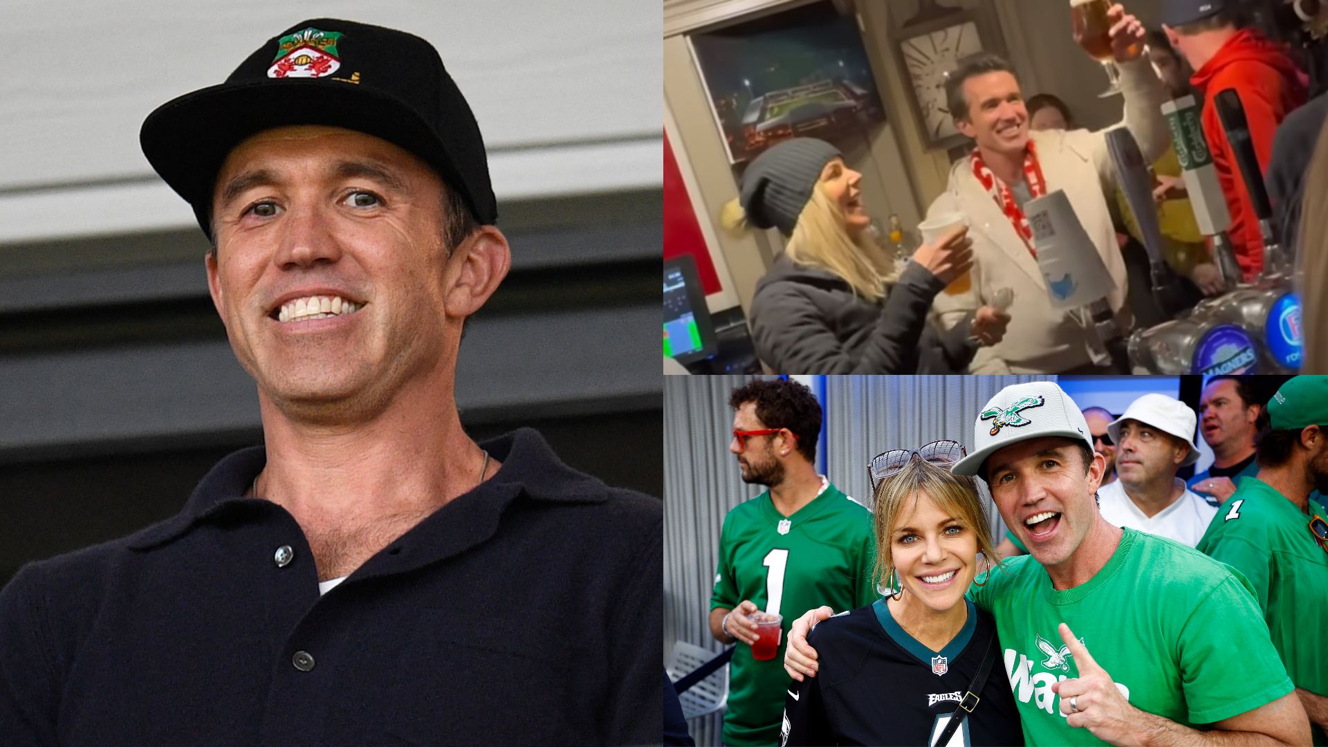 Rob McElhenney Kaitlin Olson Wrexham celebrations 2024