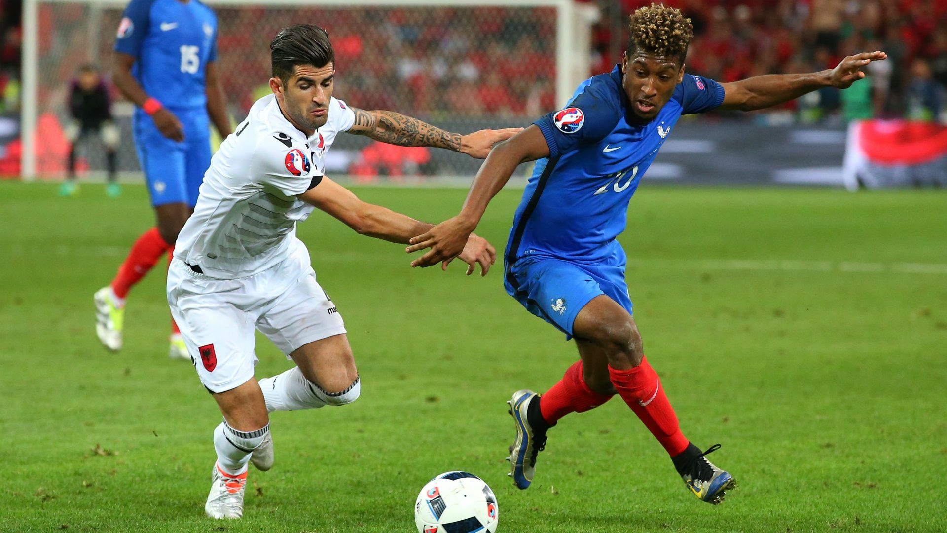 Elseid Hysaj Kingsley Coman France Albania UEFA Euro 2016 15062016