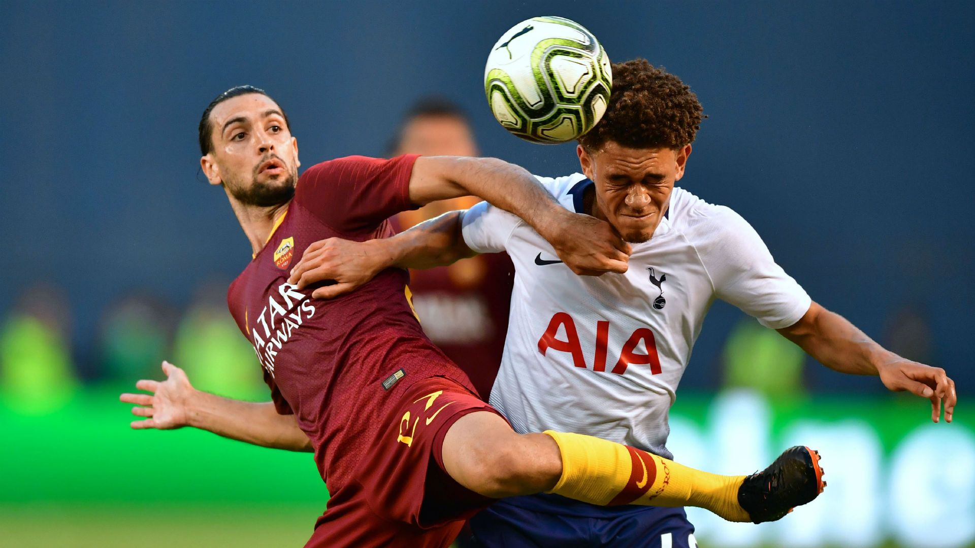 Luke Amos Javier Pastore Tottenham Roma ICC 2018