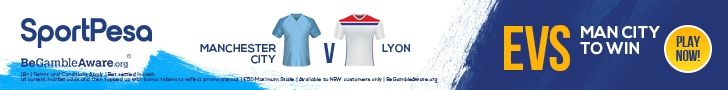 SportPesa footer Man City v Lyon offer