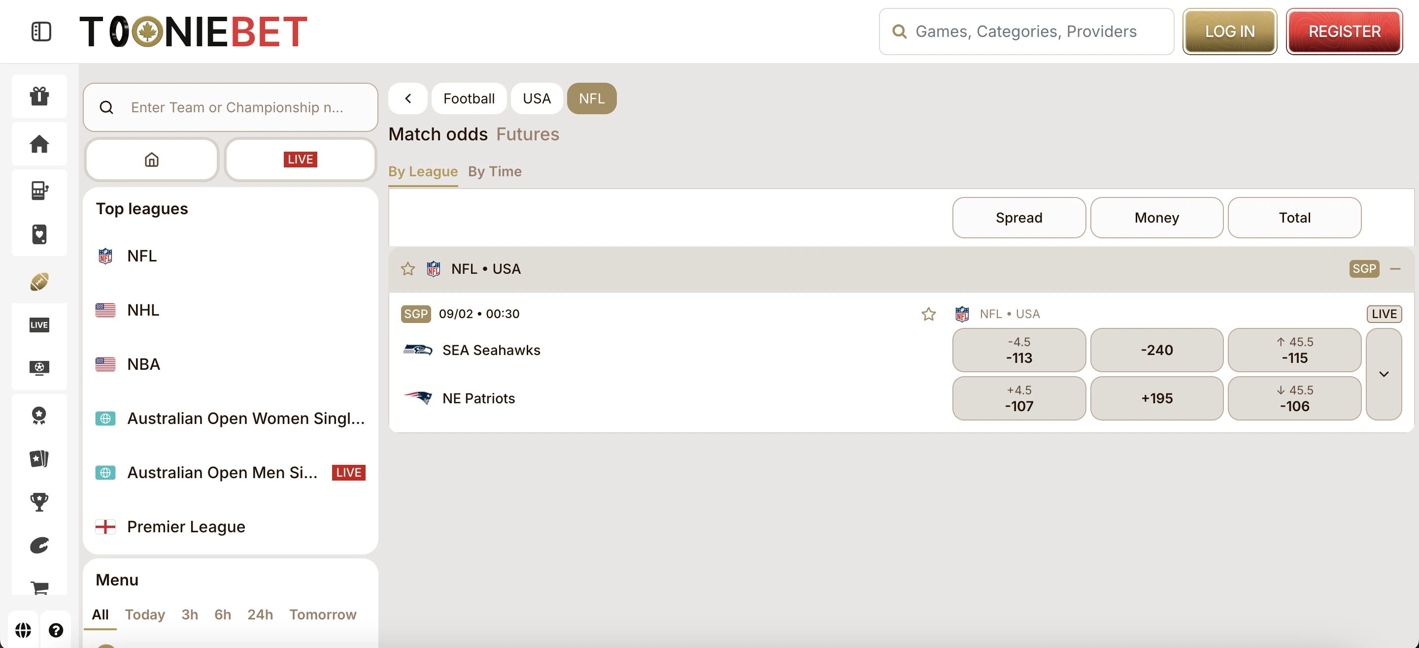 tooniebet roc nfl betting