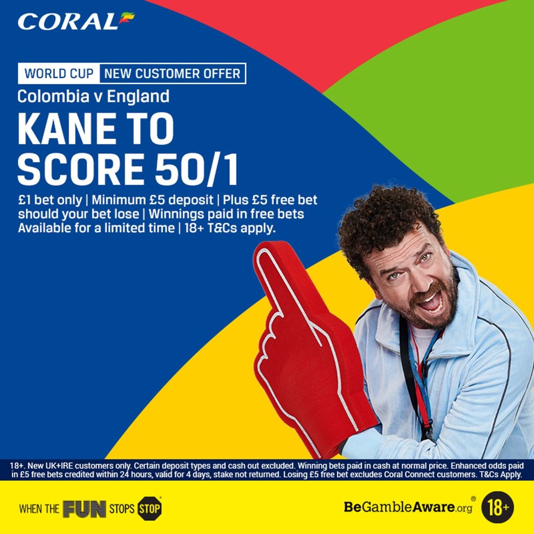Harry Kane to score anytime Coral new customer offer