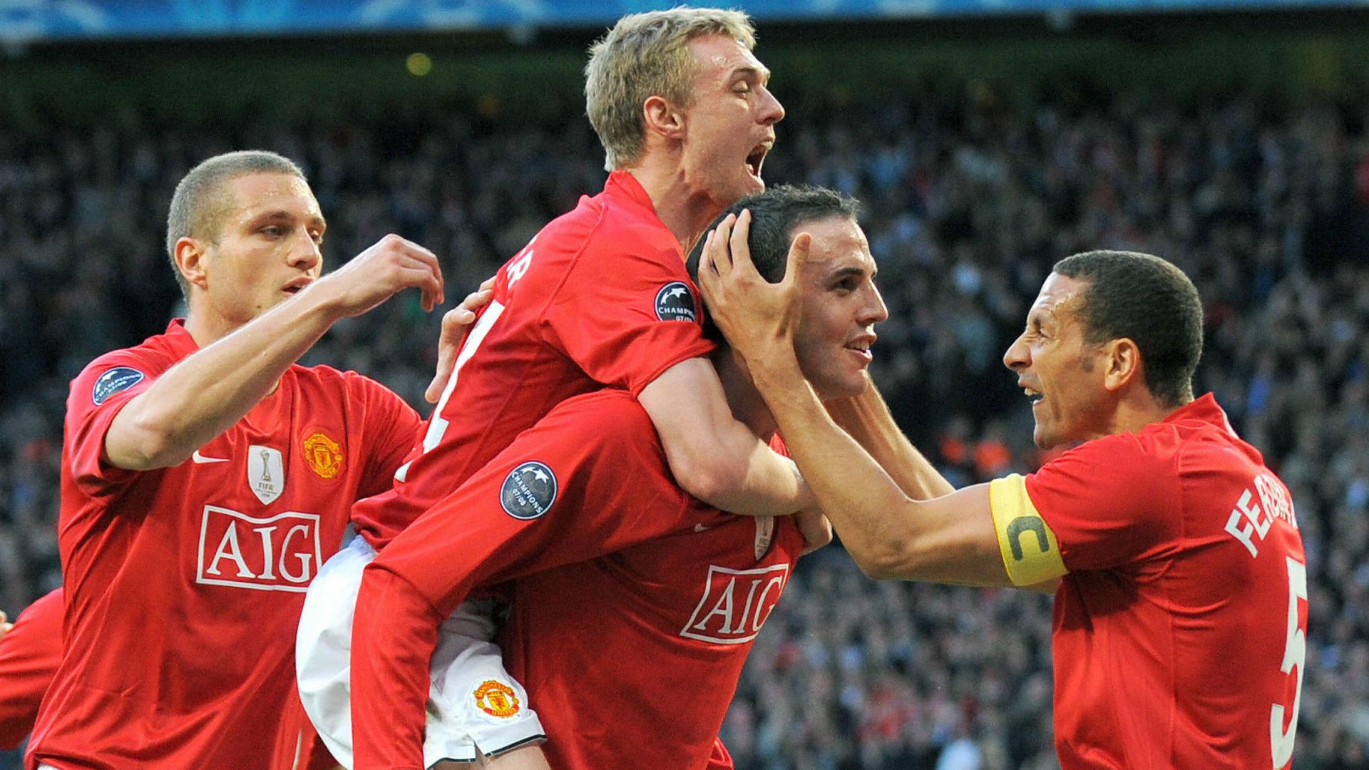 John O'Shea Rio Ferdinand Darren Fletcher Nemanja Vidic Manchester United Arsenal Champions League 29042009