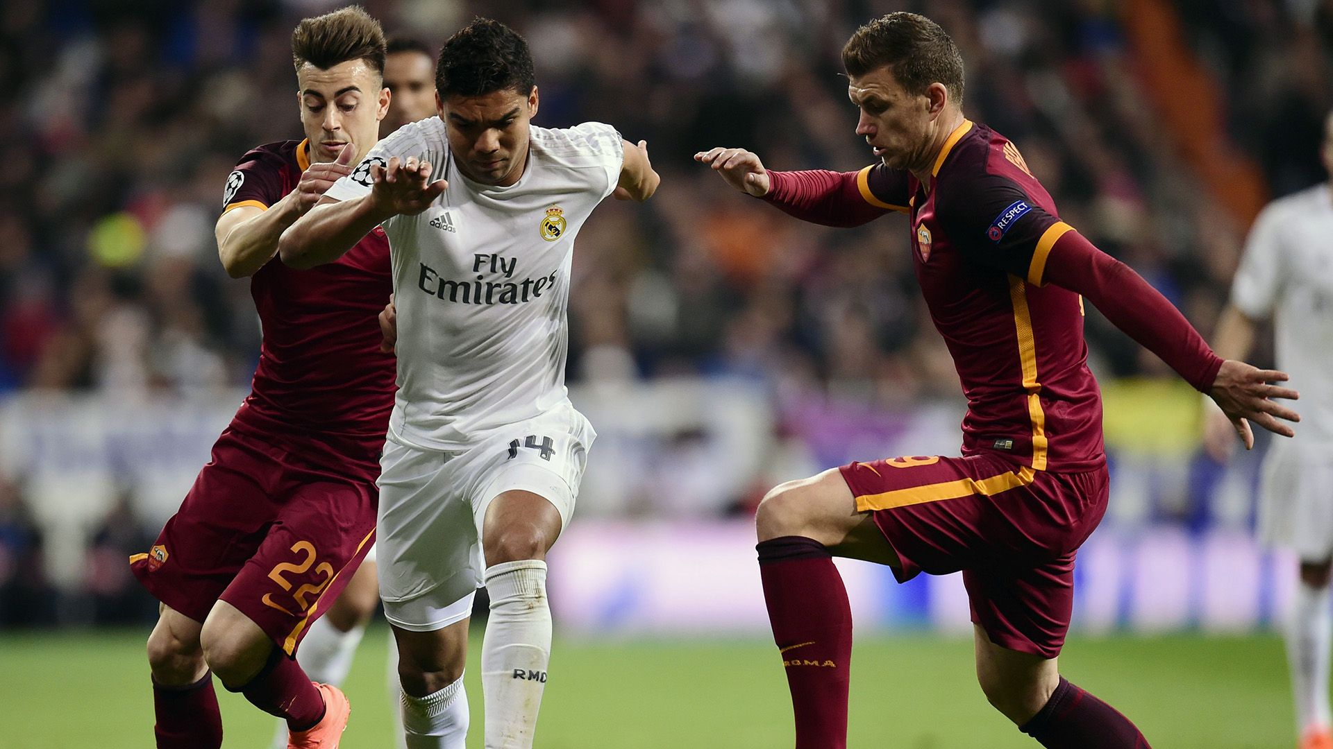 Casemiro Edin Dzeko Real Madrid Roma 03082016
