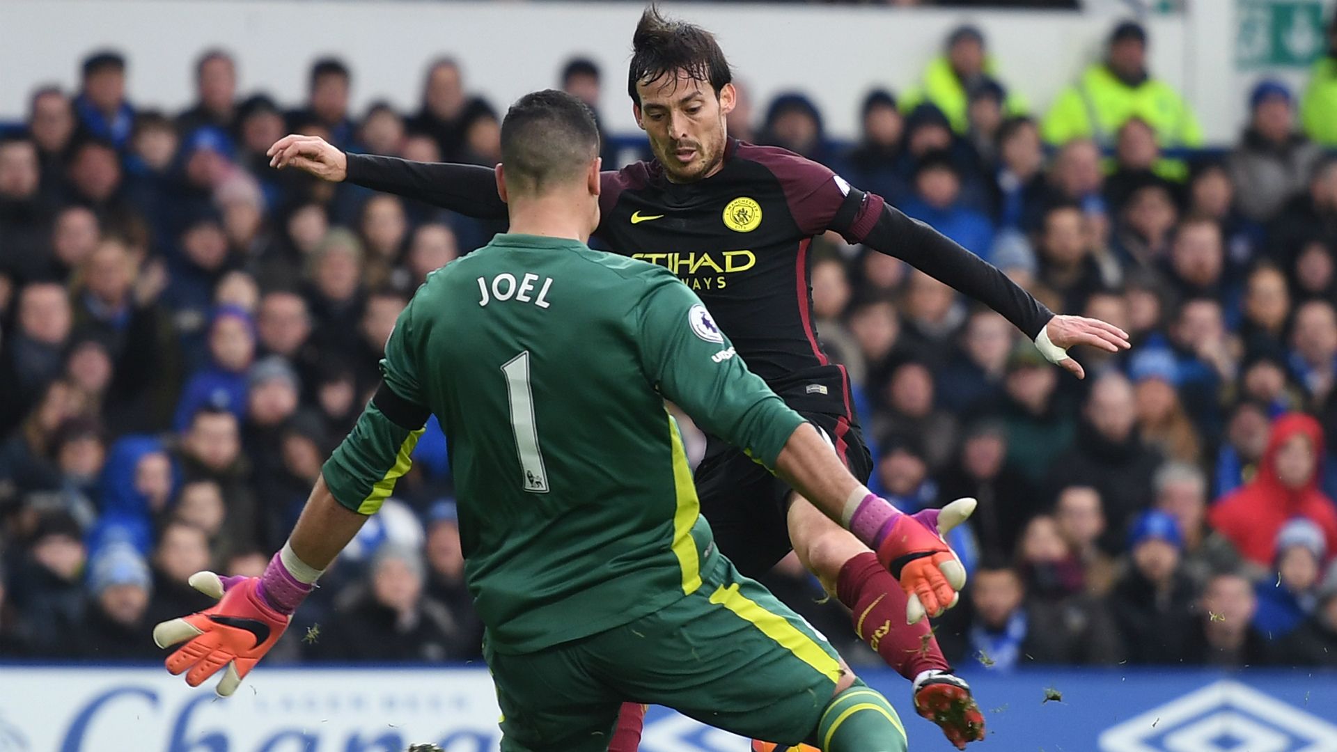 David Silva Everton Manchester City