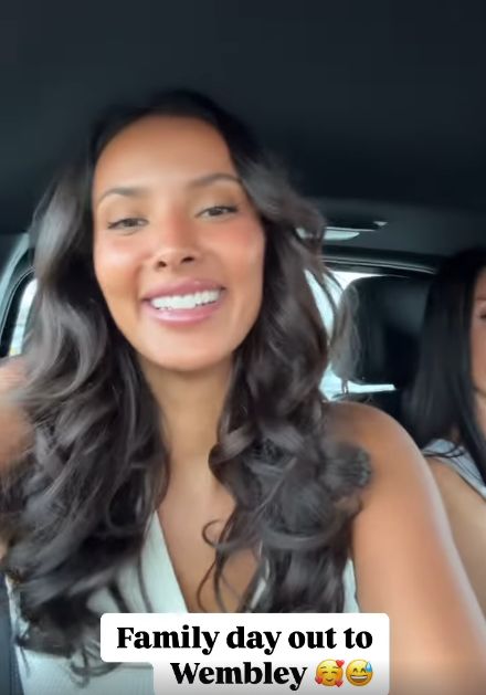 Maya Jama Wembley family day out