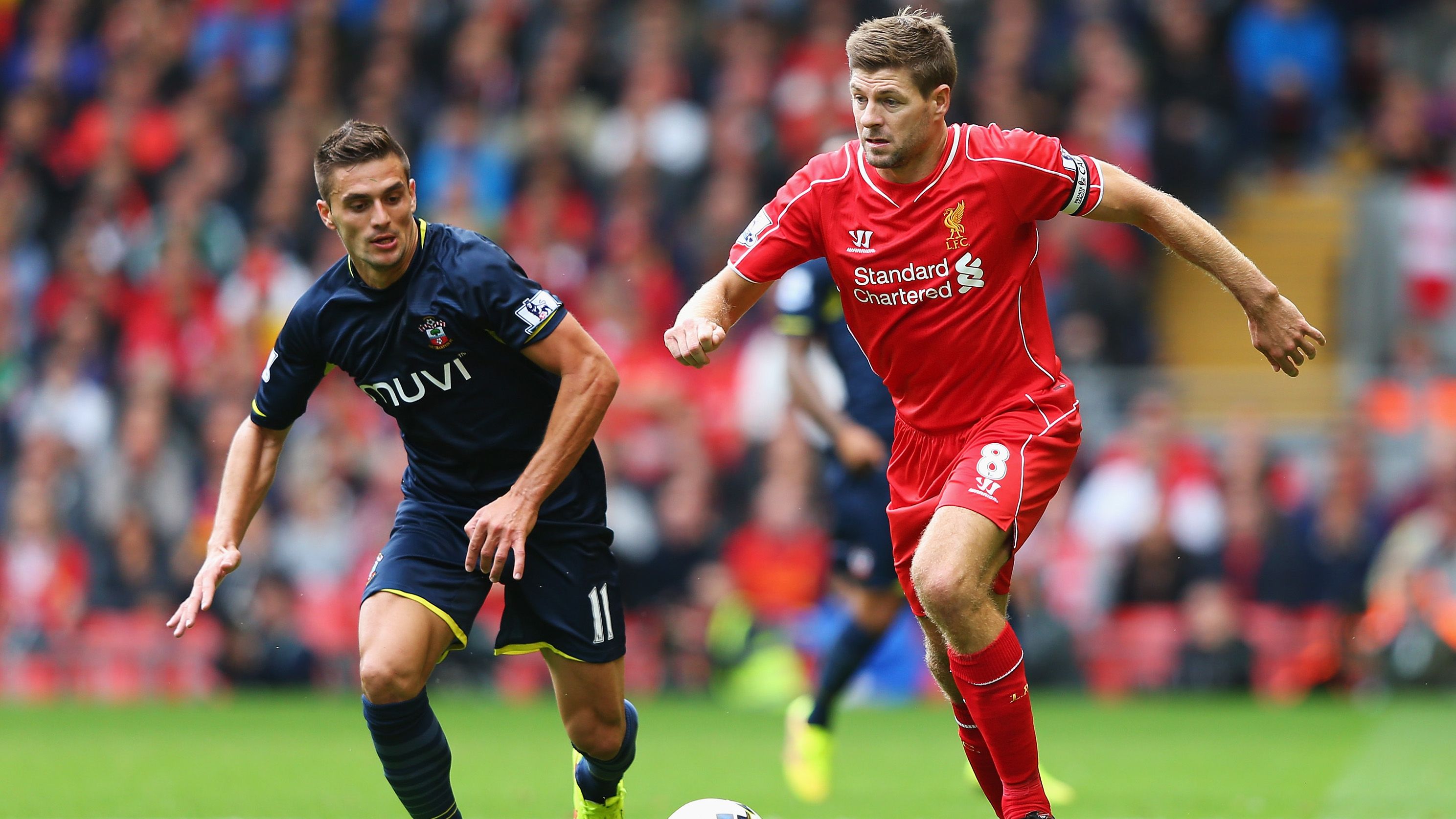 Dusan Tadic Steven Gerrard Southampton Liverpool