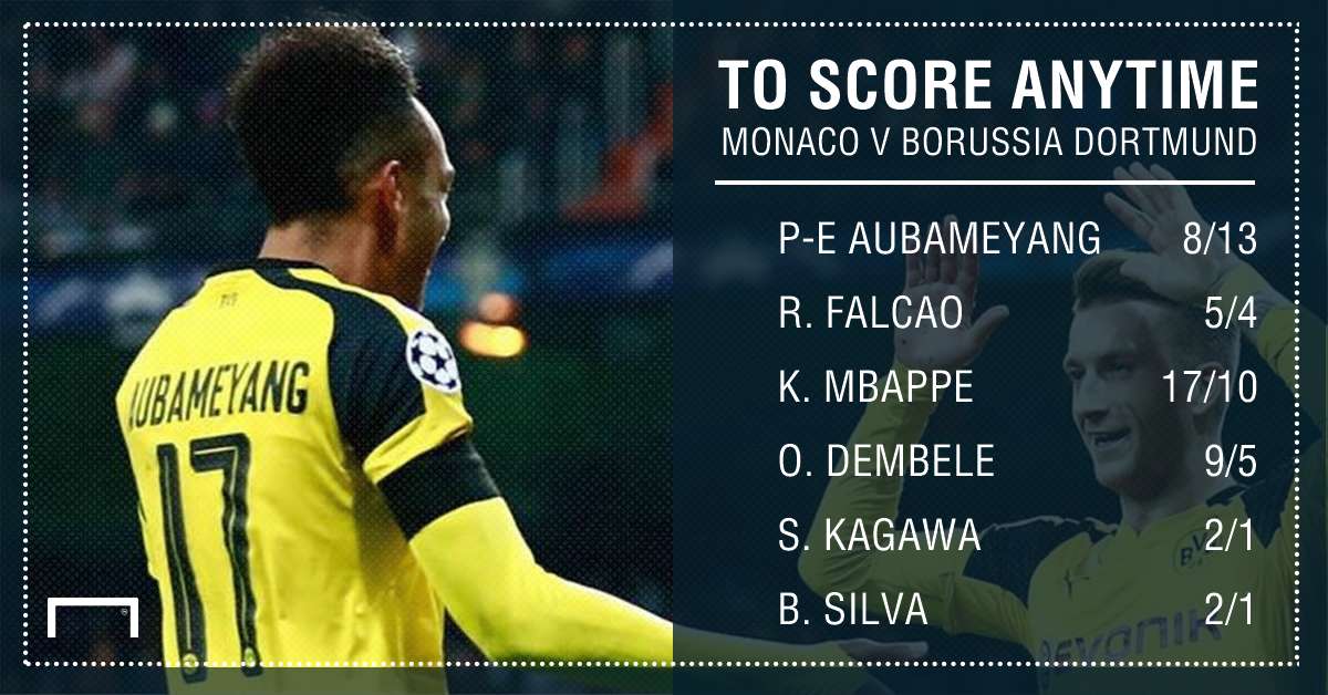 GFX Monaco Borussia Dortmund scorer betting