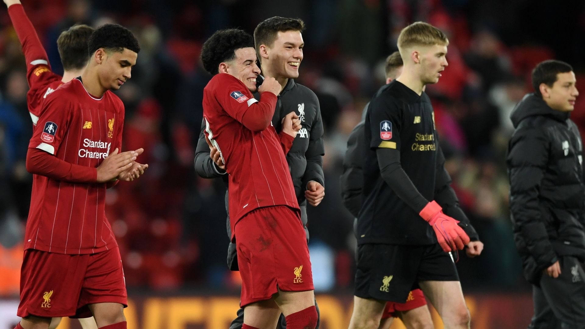 Liverpool celebrate vs Shrewsbury